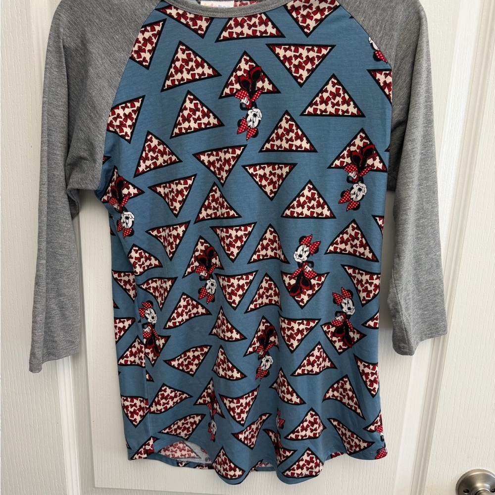 LuLaRoe Mouse Print Raglan Top Size S